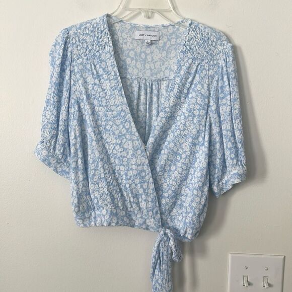 Lost + Wander Floral Wrap Top S - Picture 1 of 6